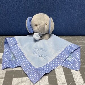 Garanimals Lovie My Best Friend Elephant Blue Gray Polka Dot Lovey Secur Blanky